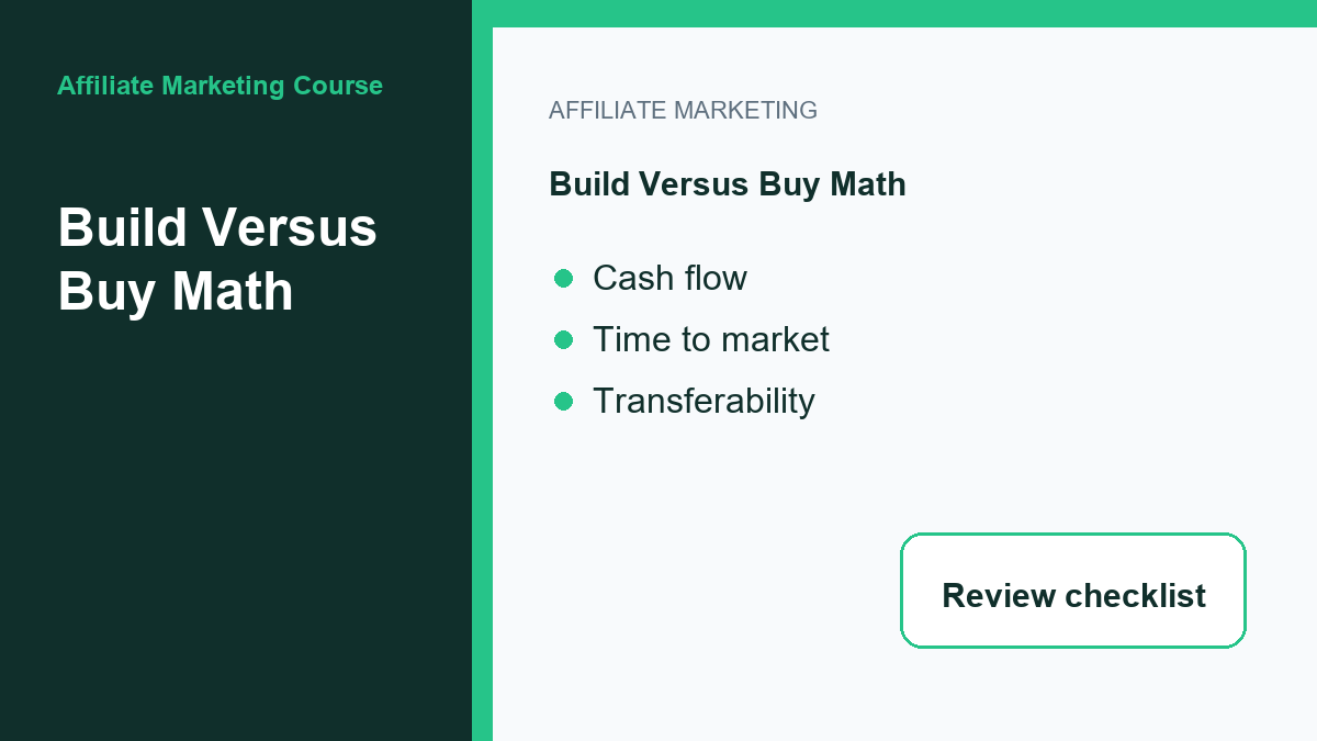 Build versus buy comparison for online operators