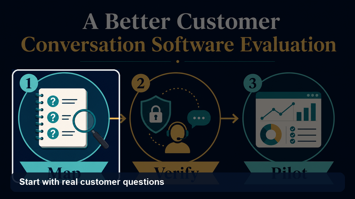 Customer-question mapping step in a software evaluation